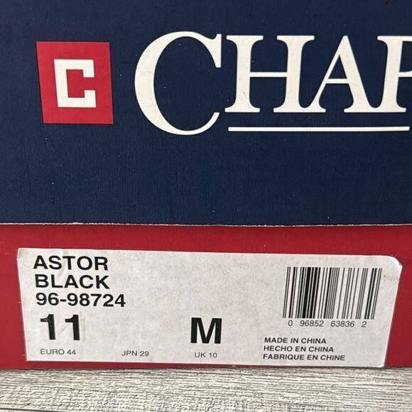 Chaps Black Leather Wingtip Shoes Size 11 NWT - Picture 2 of 11